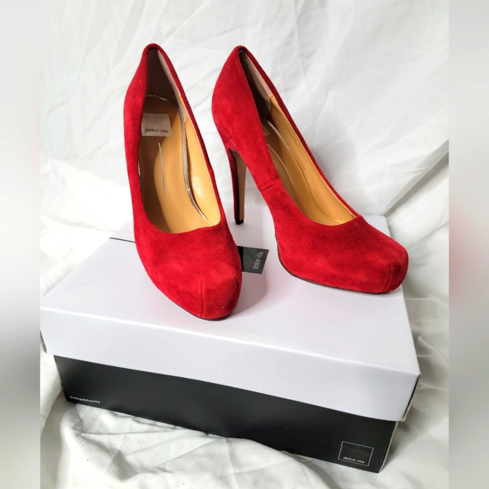 Never worn red suede Dolce Vita pumps
